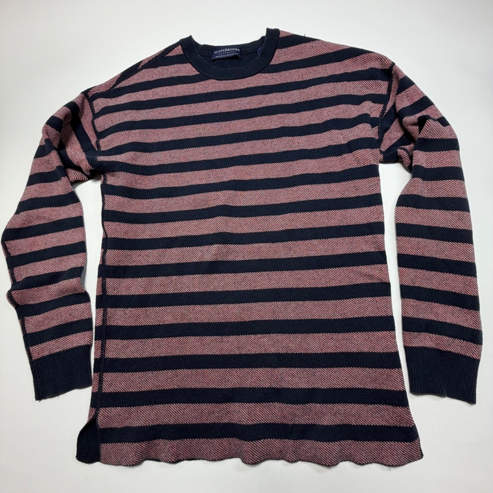Scotch & Soda Knit Sweater Striped Crewneck Wool‎ Blend Men's M